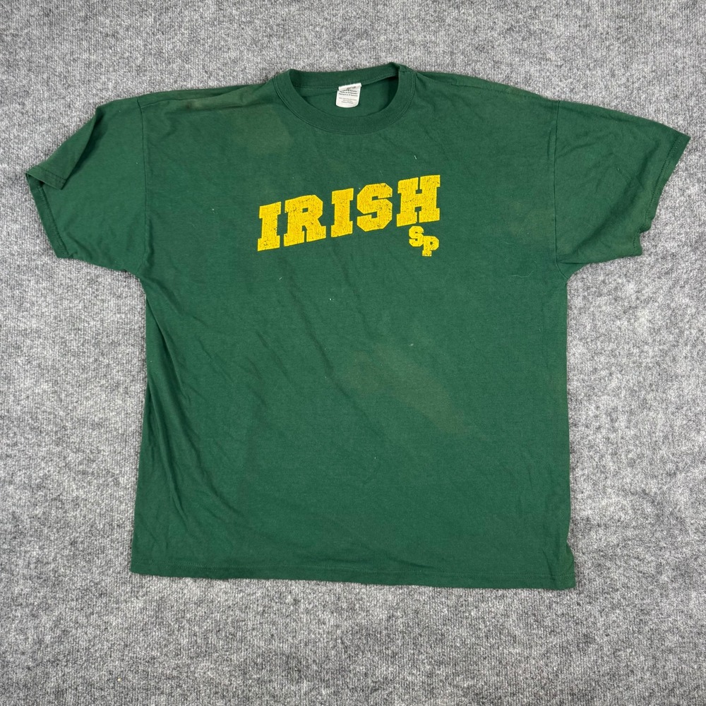 Russell Athletic T-Shirt Mens XL Green Irish SP Graphic Short Sleeve Cotton